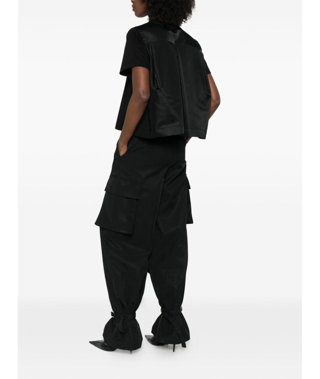 SACAI Черная хлопковая футболка, фото 3