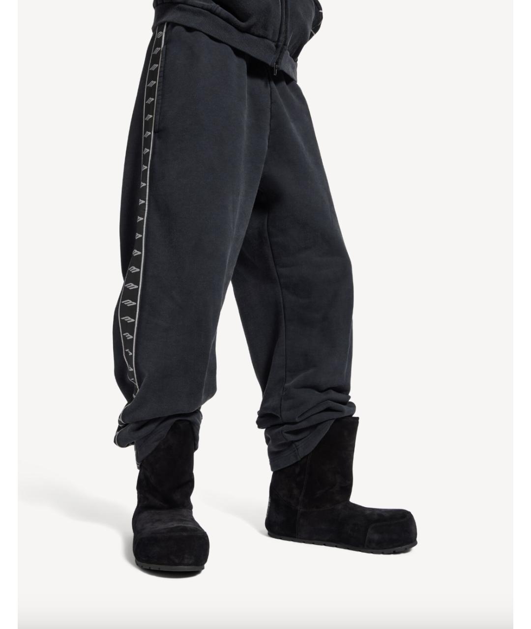 BALENCIAGA Черные хлопковые повседневные брюки, фото 3