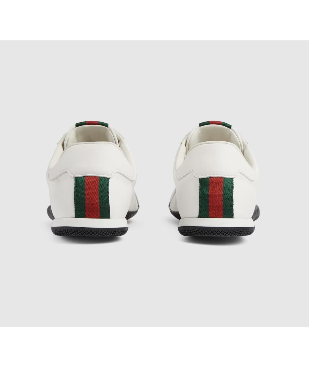 GUCCI Белые кожаные низкие кроссовки / кеды, фото 4