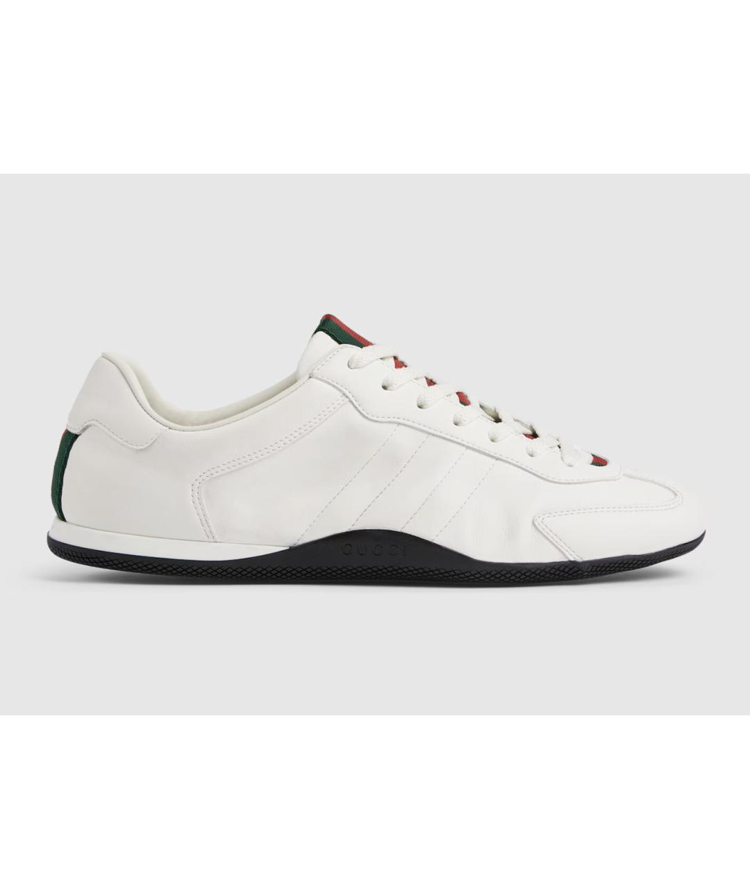 GUCCI Белые кожаные низкие кроссовки / кеды, фото 7