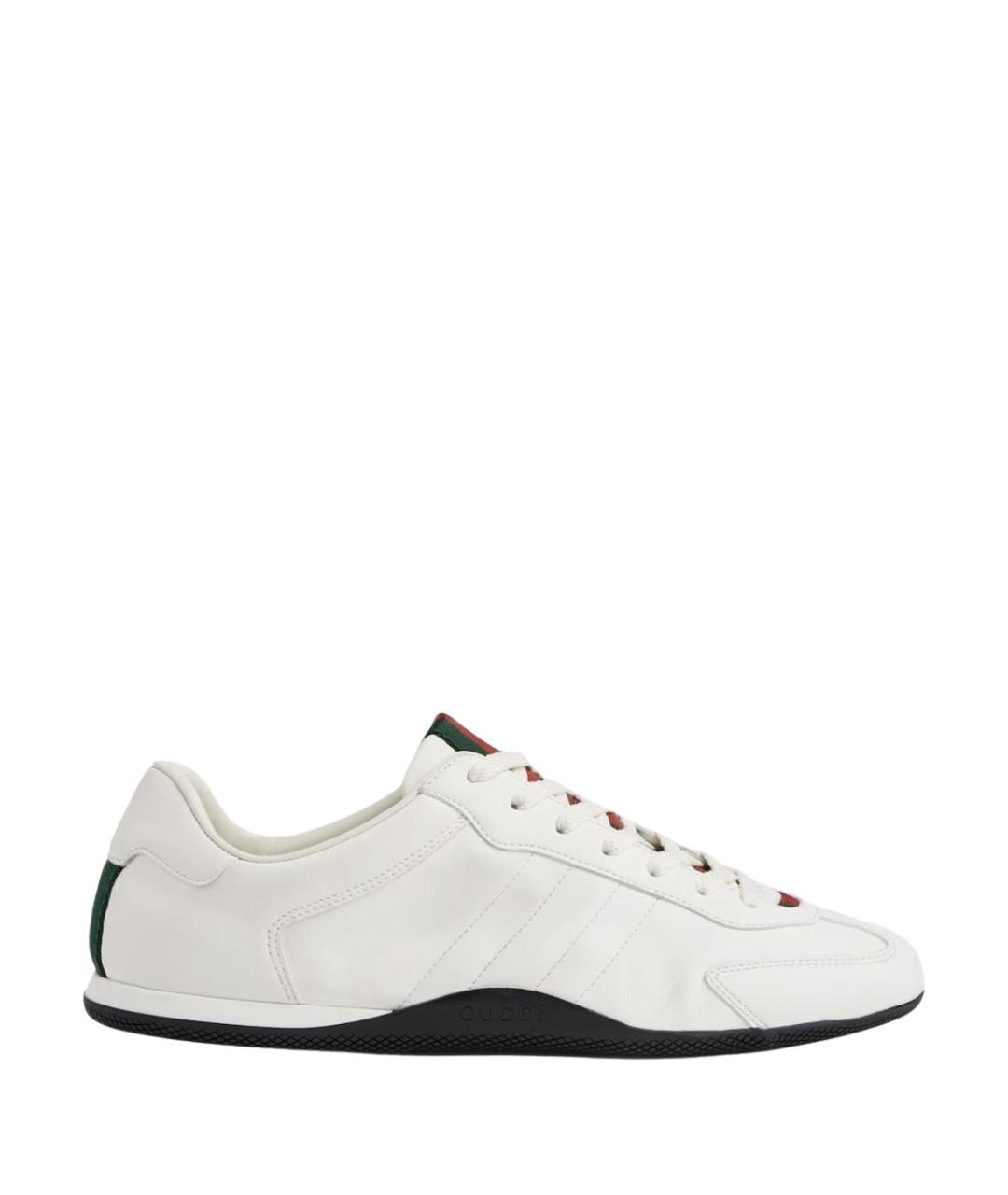 GUCCI Белые кожаные низкие кроссовки / кеды, фото 1