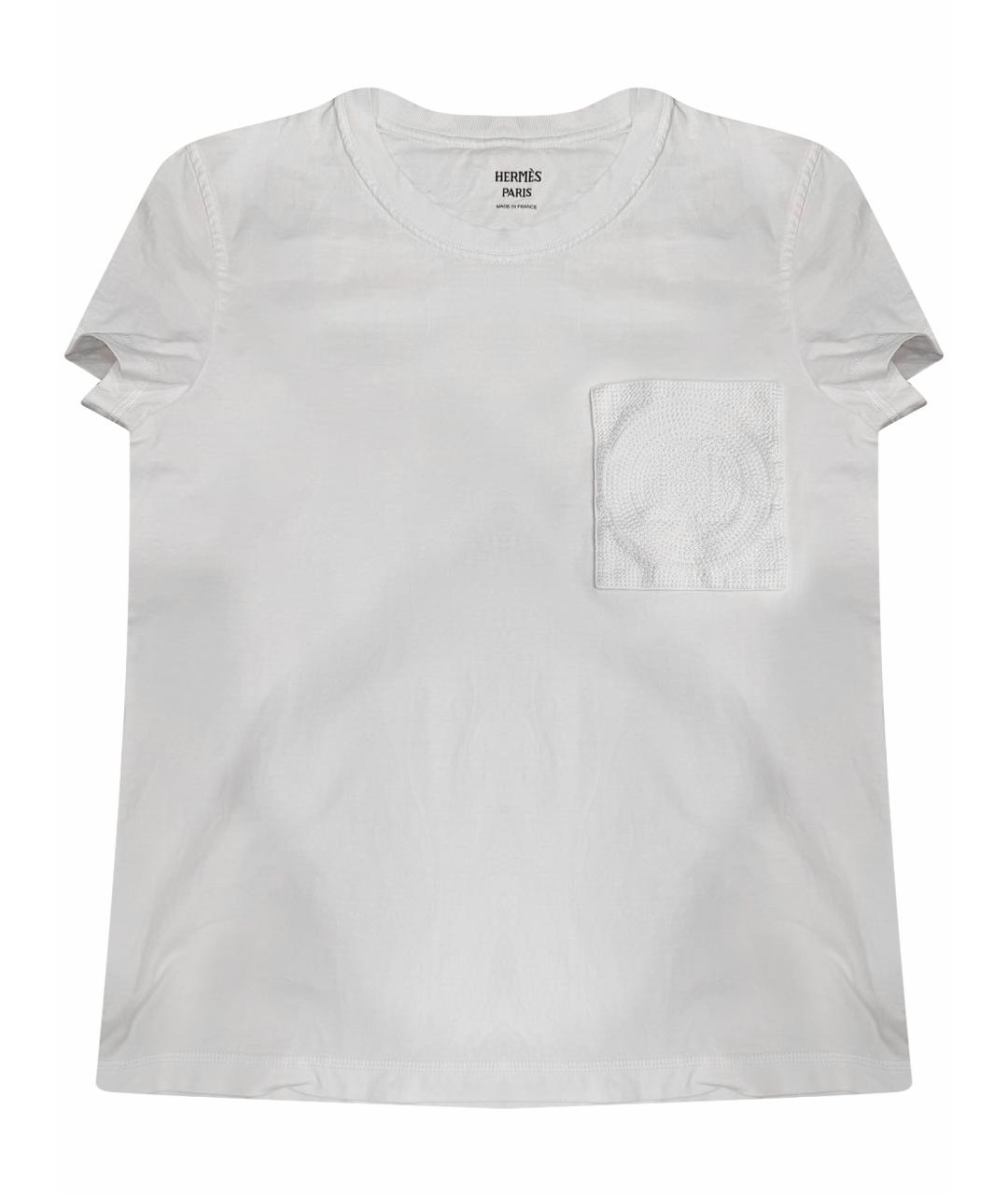 HERMES Белая хлопковая футболка, фото 1