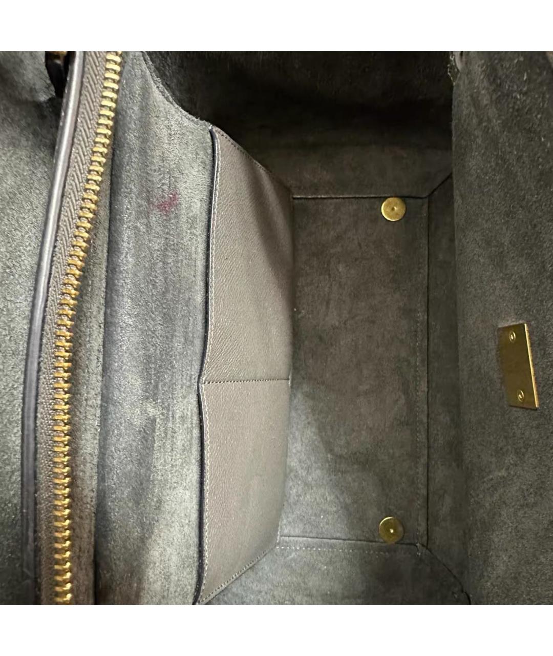 CELINE Антрацитовая кожаная сумка через плечо, фото 8