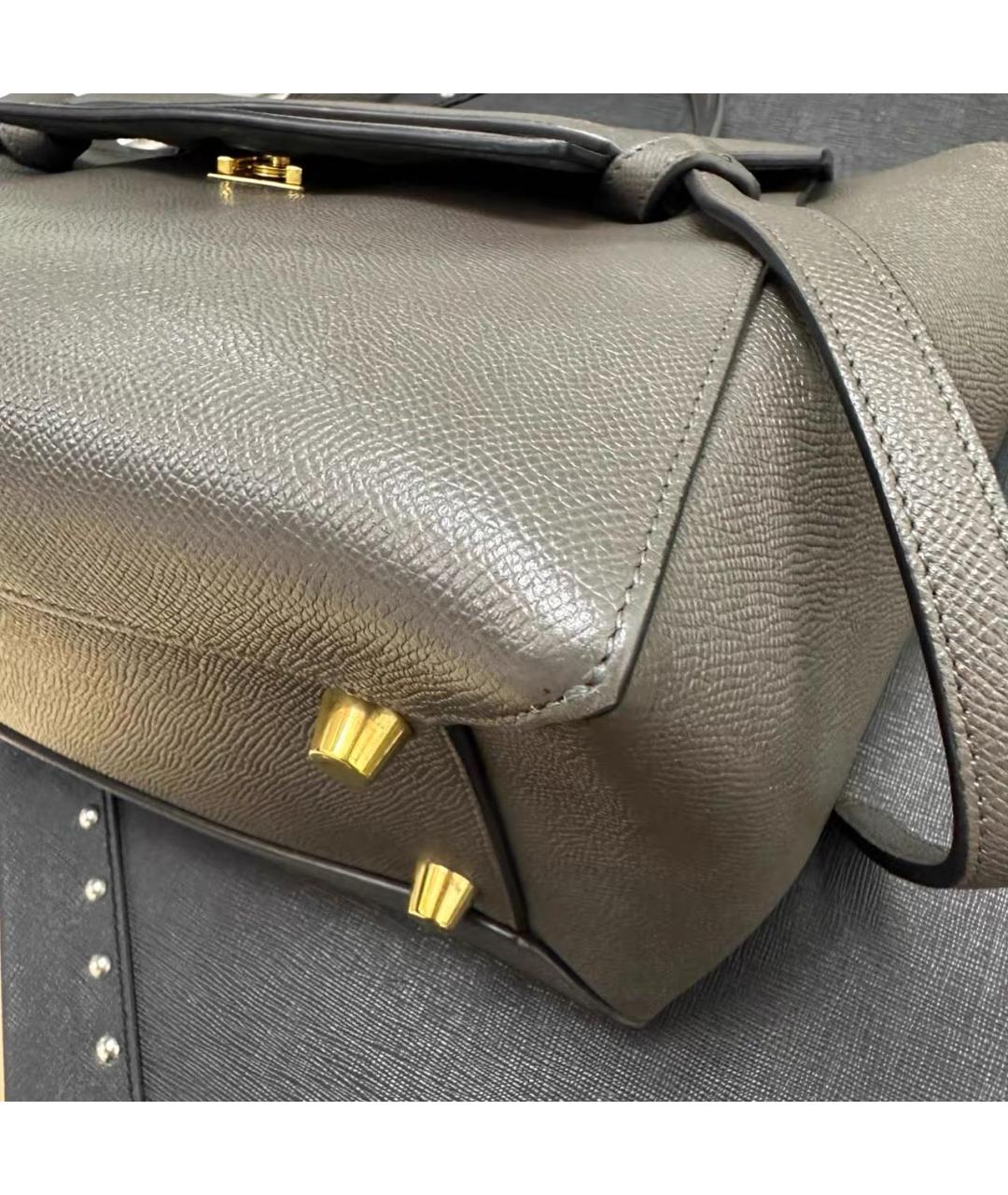 CELINE Антрацитовая кожаная сумка через плечо, фото 7