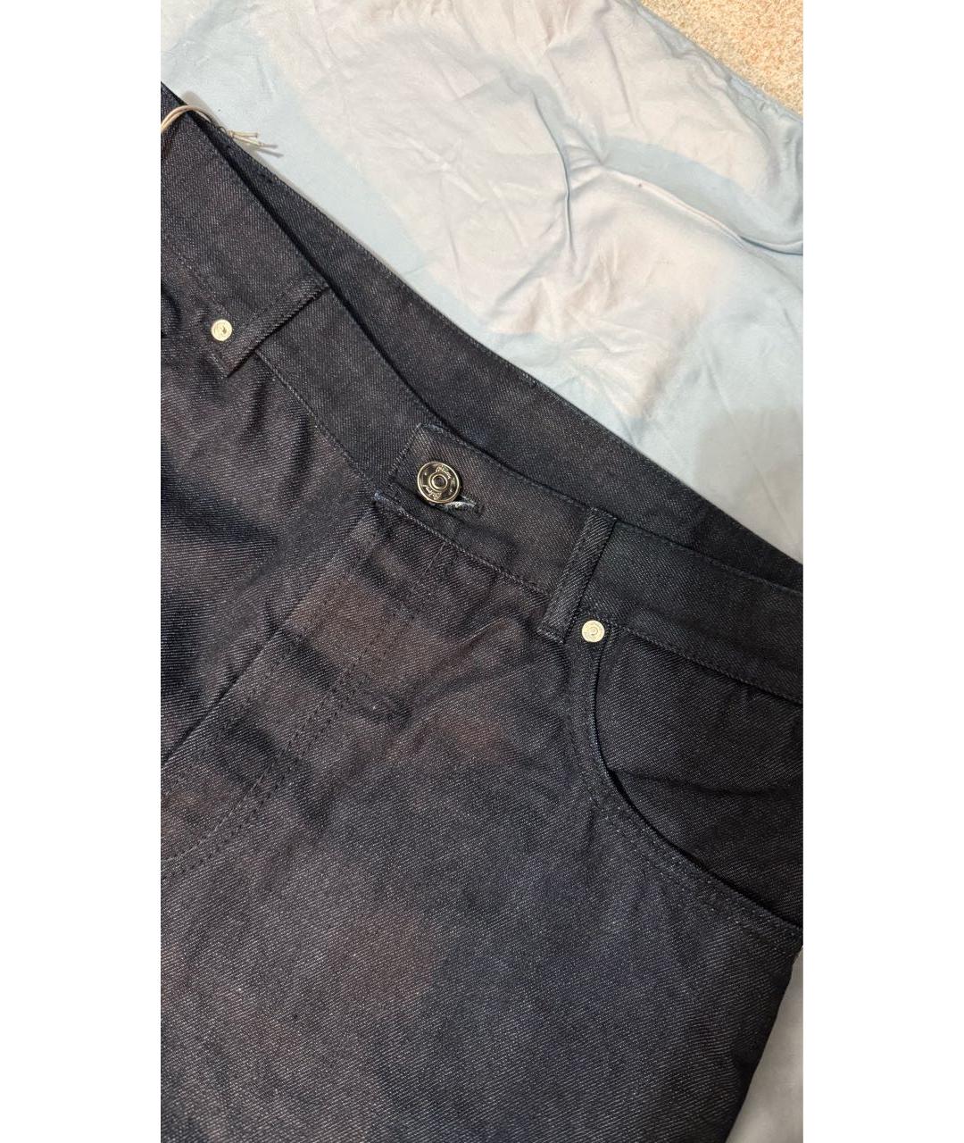 BRIONI Темно-синие хлопковые прямые джинсы, фото 5