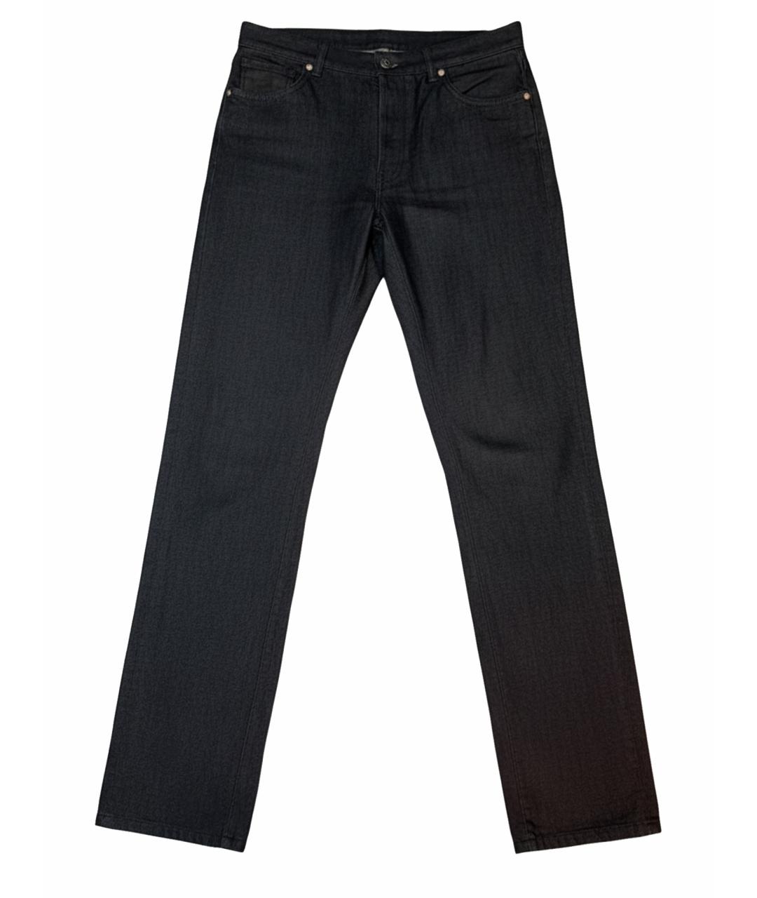 BRIONI Темно-синие хлопковые прямые джинсы, фото 1