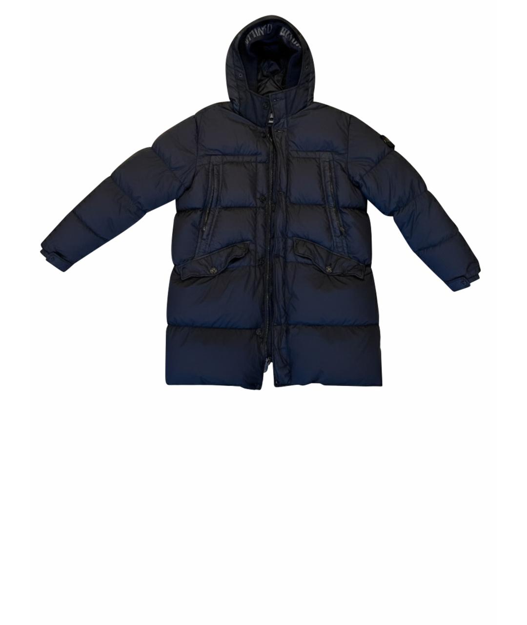 STONE ISLAND Синий полиуретановый пуховик, фото 1