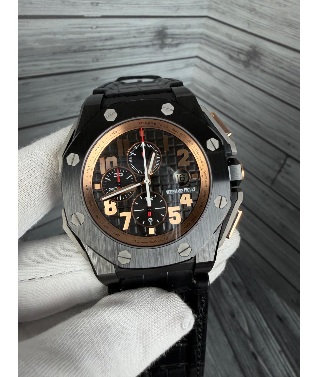 Audemars Piguet Черные часы из розового золота, фото 3