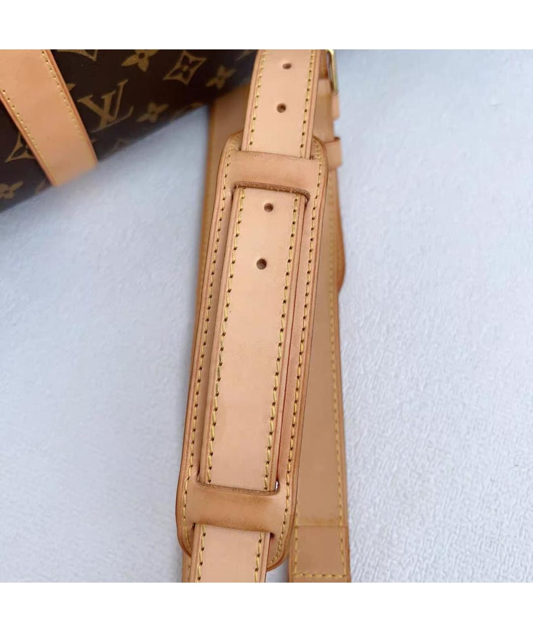 LOUIS VUITTON Коричневая кожаная дорожная/спортивная сумка, фото 7