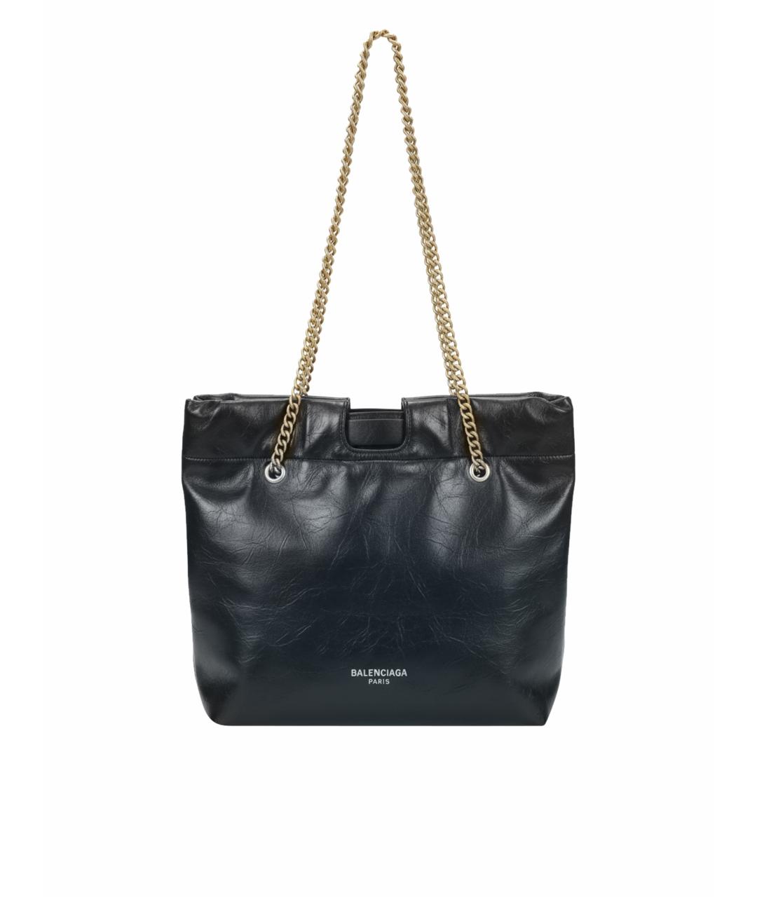 BALENCIAGA Черная кожаная сумка тоут, фото 1
