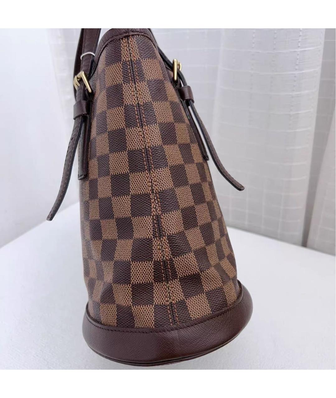 LOUIS VUITTON Коричневая кожаная сумка тоут, фото 4