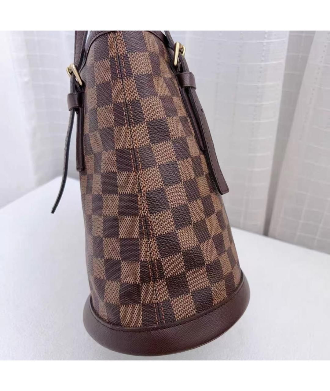 LOUIS VUITTON Коричневая кожаная сумка тоут, фото 3