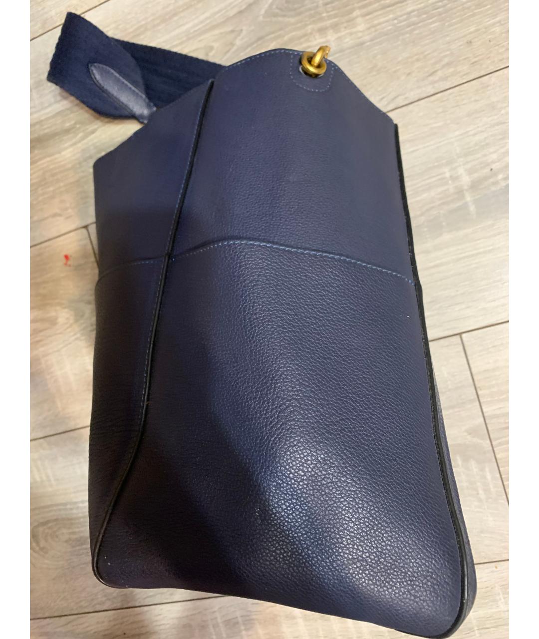 CELINE Синяя кожаная сумка тоут, фото 7