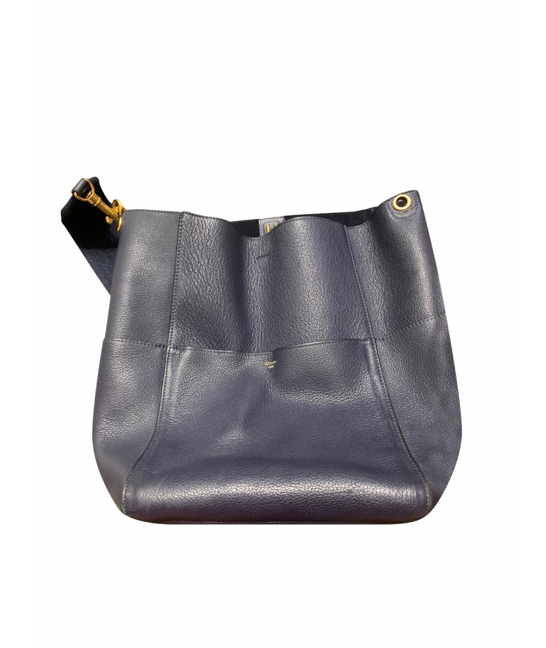 CELINE Синяя кожаная сумка тоут, фото 1