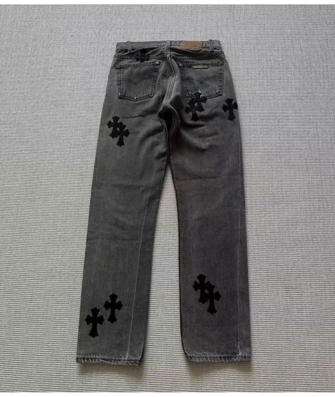 CHROME HEARTS Серые прямые джинсы, фото 2