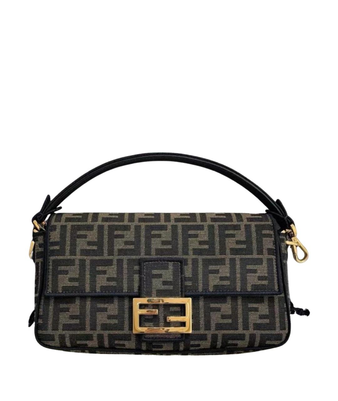 FENDI Коричневая тканевая сумка через плечо, фото 1