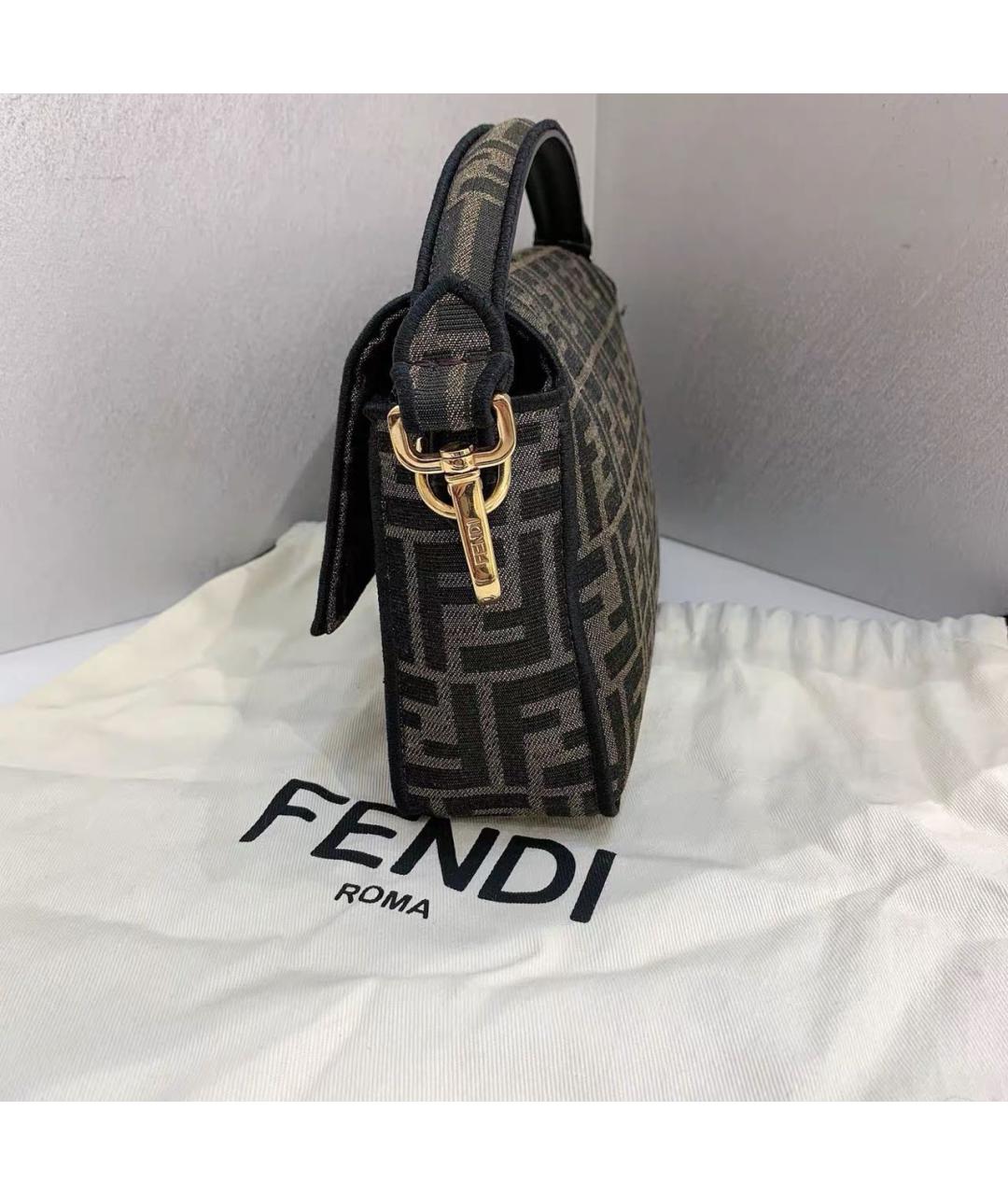 FENDI Коричневая тканевая сумка через плечо, фото 4