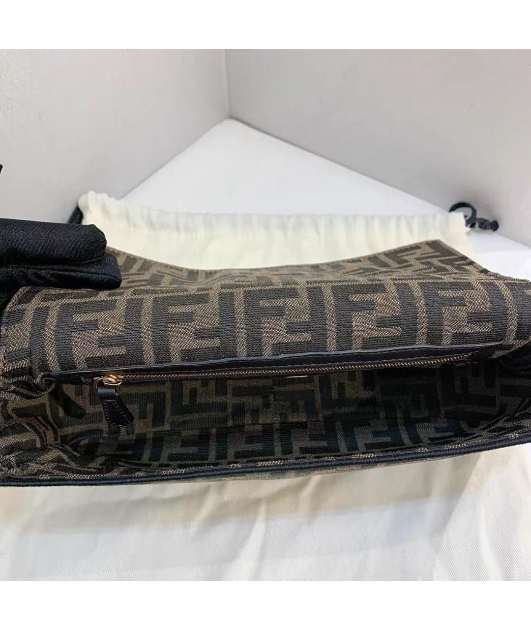 FENDI Коричневая тканевая сумка через плечо, фото 7