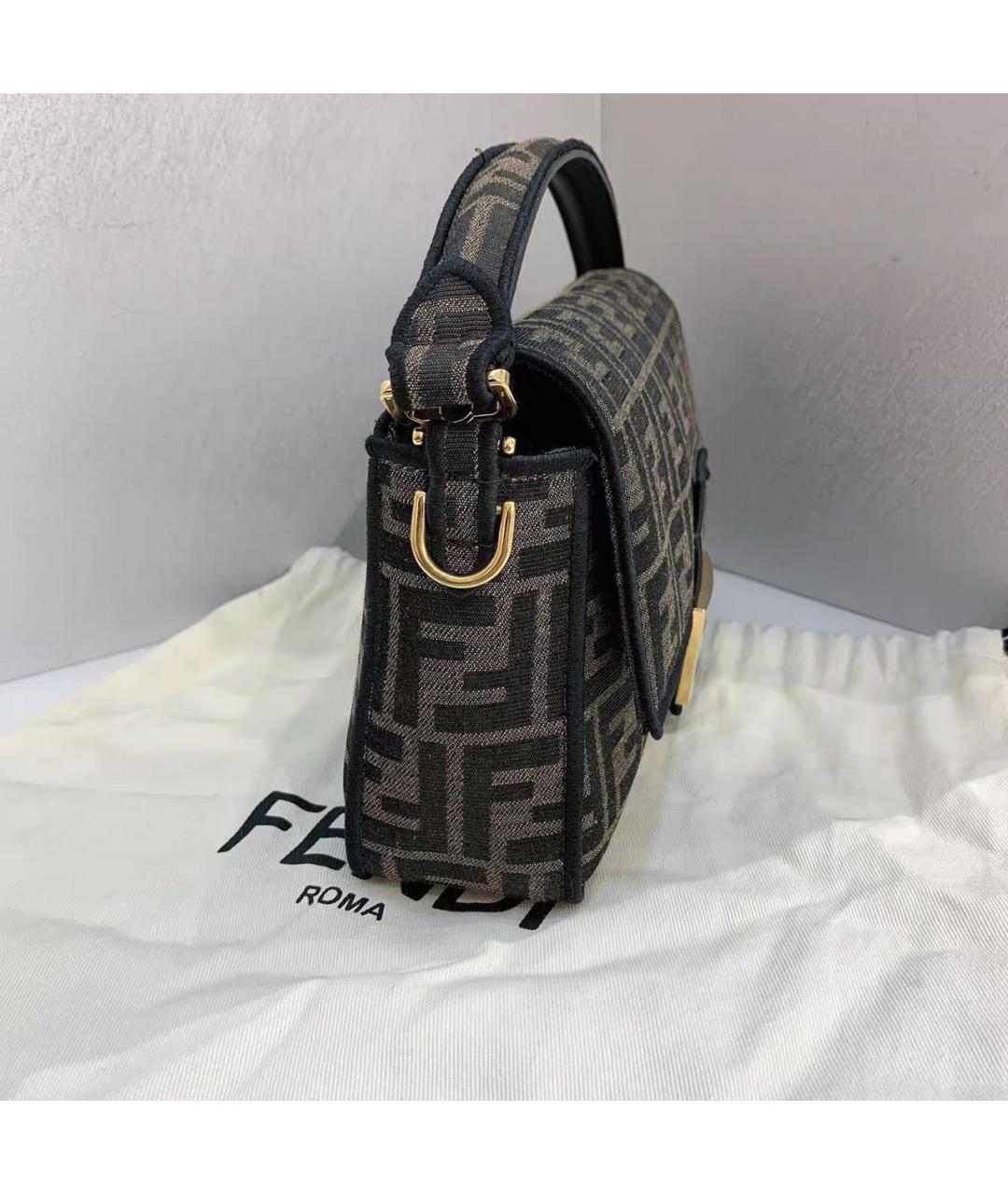 FENDI Коричневая тканевая сумка через плечо, фото 3