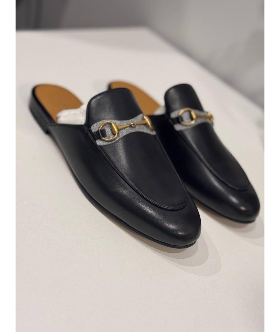 GUCCI Черные кожаные мюли, фото 6