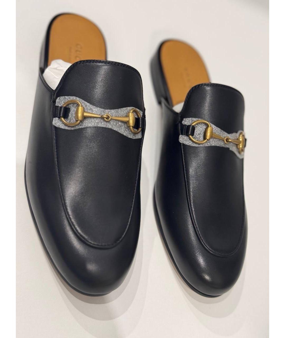 GUCCI Черные кожаные мюли, фото 2