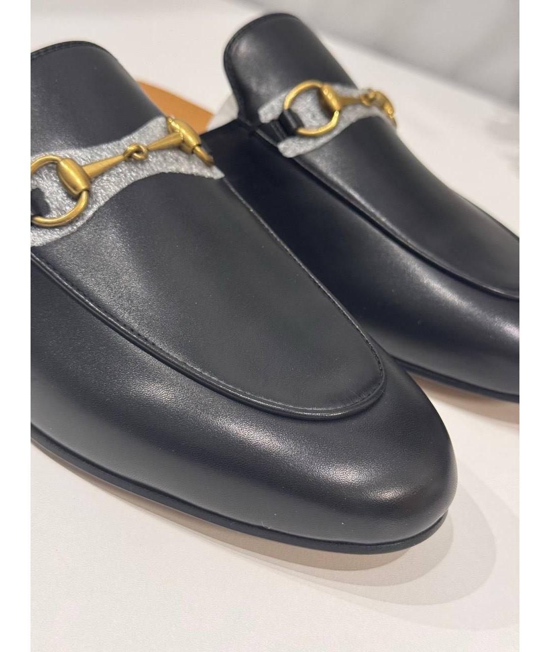 GUCCI Черные кожаные мюли, фото 3