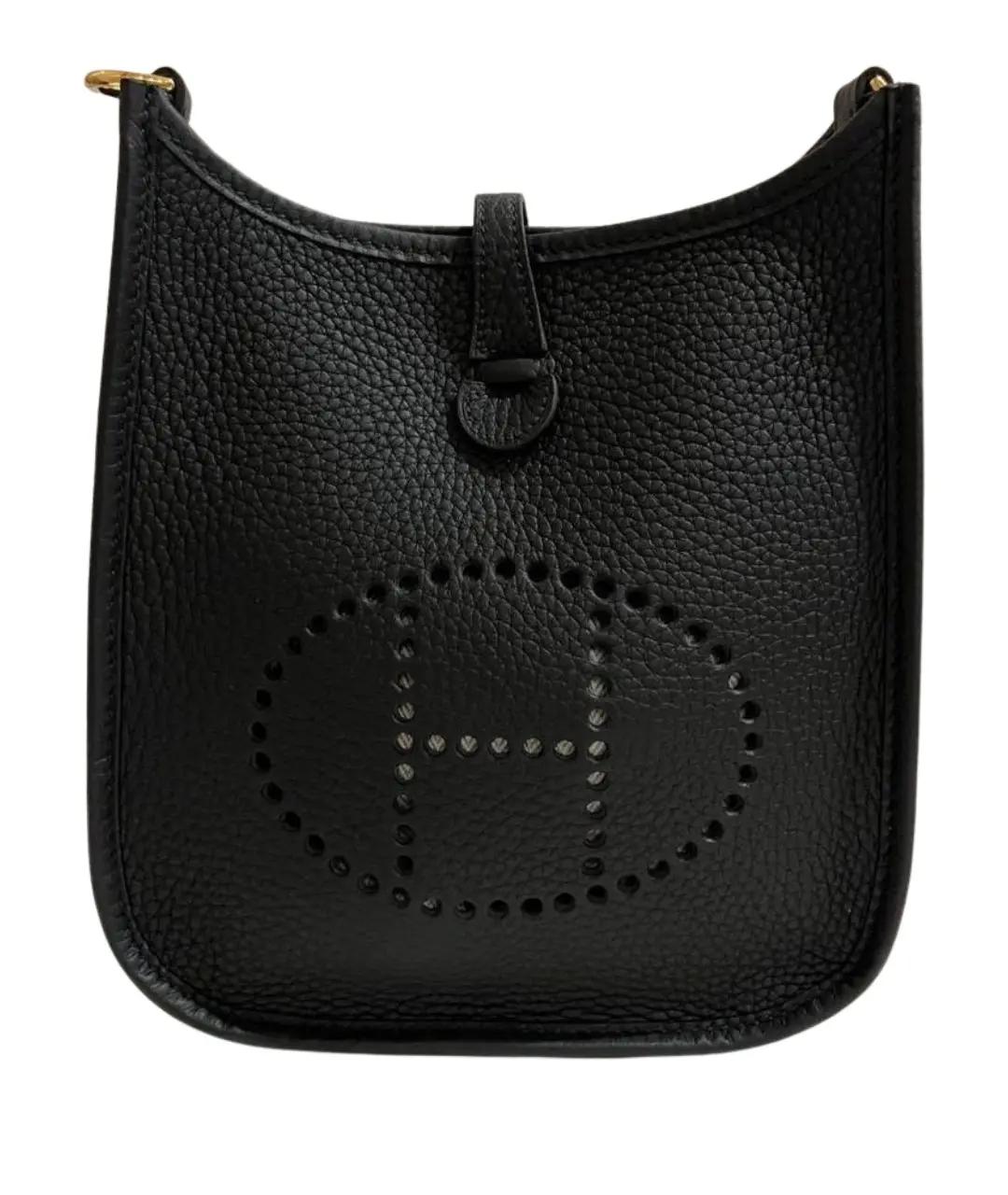 HERMES Черная кожаная сумка через плечо, фото 1