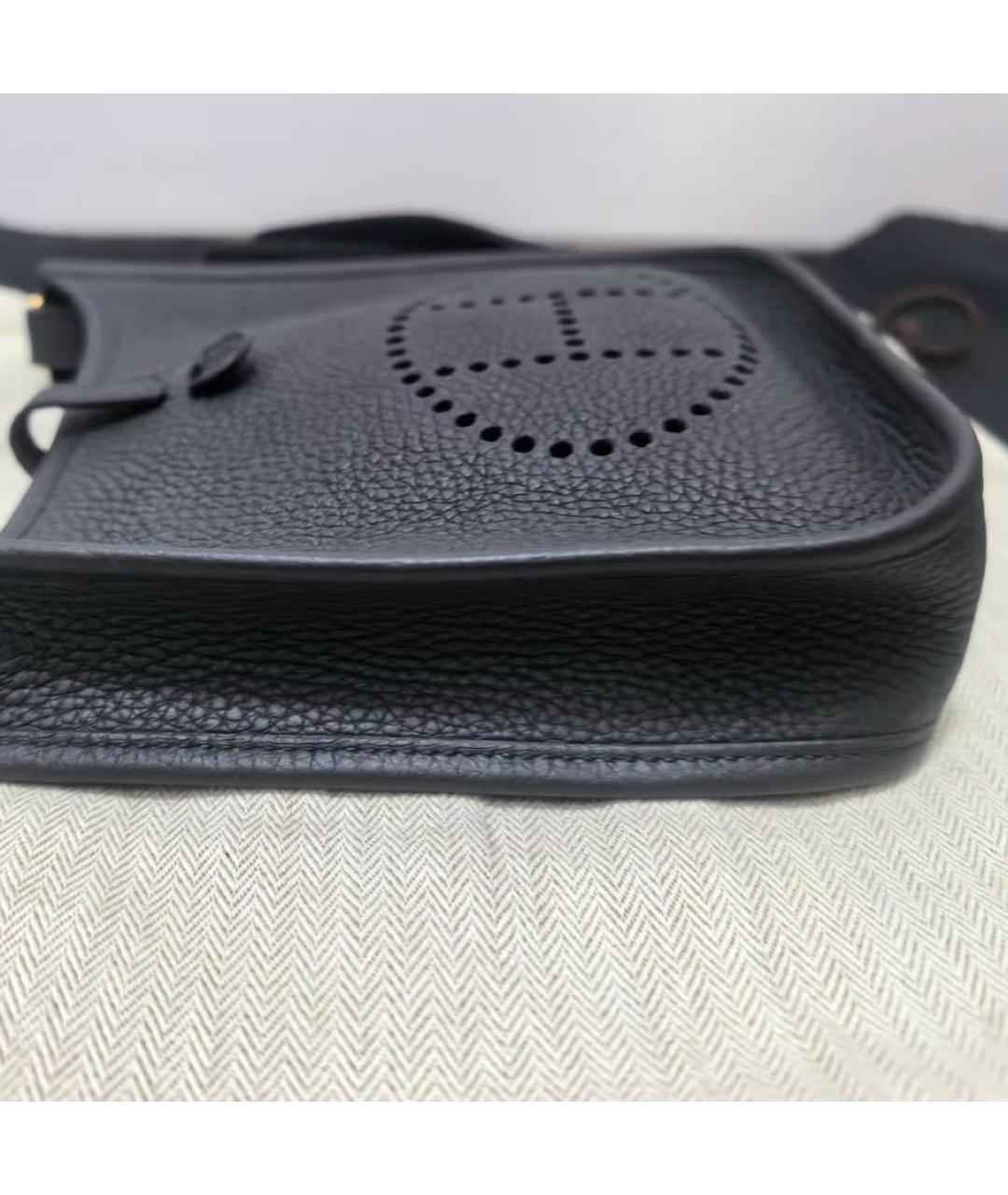 HERMES Черная кожаная сумка через плечо, фото 6