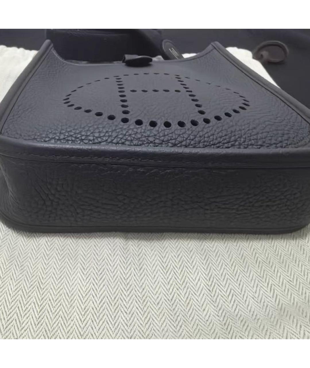 HERMES Черная кожаная сумка через плечо, фото 5