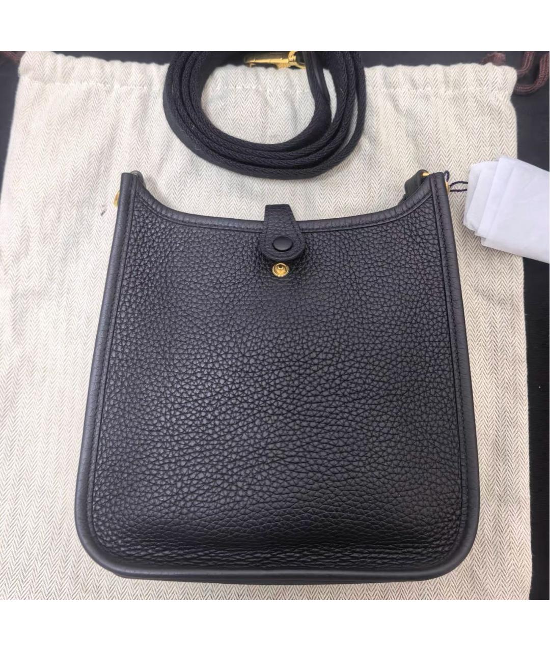 HERMES Черная кожаная сумка через плечо, фото 2