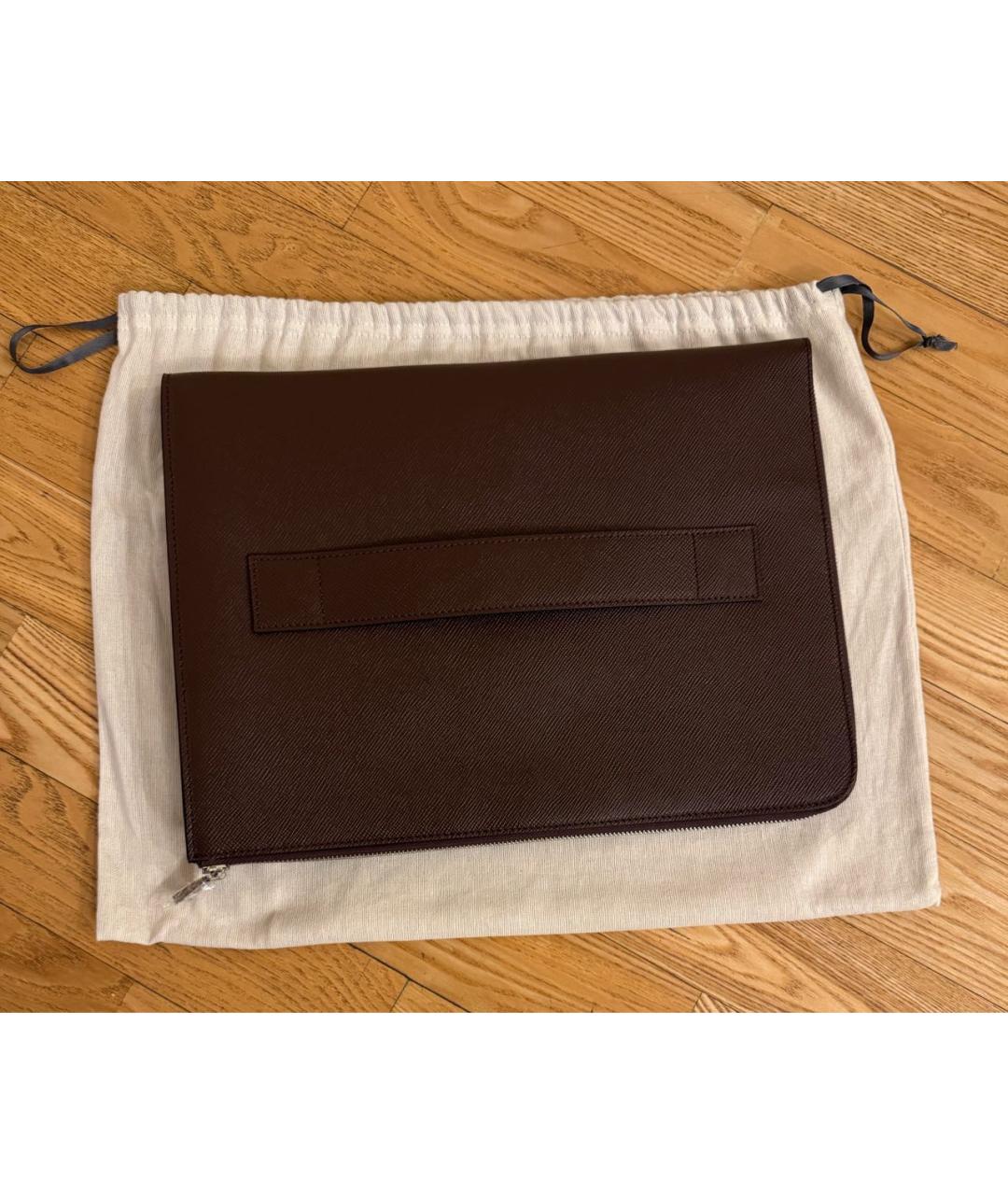 SERAPIAN Коричневая кожаная папка для документов, фото 2