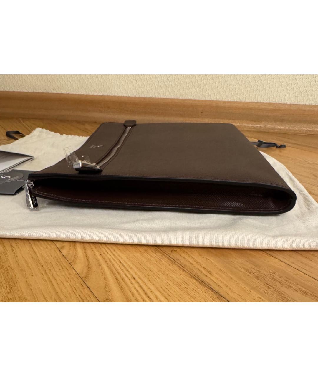 SERAPIAN Коричневая кожаная папка для документов, фото 3