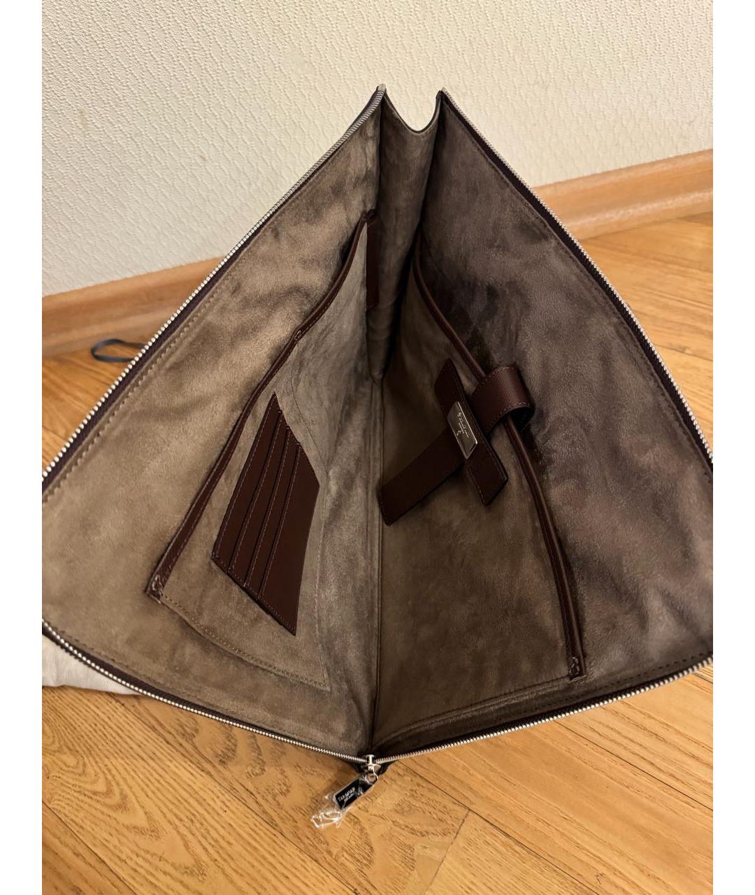 SERAPIAN Коричневая кожаная папка для документов, фото 5