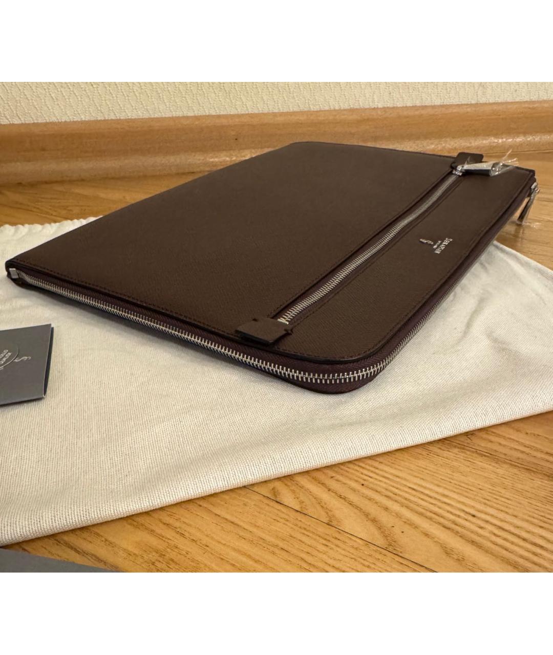 SERAPIAN Коричневая кожаная папка для документов, фото 4