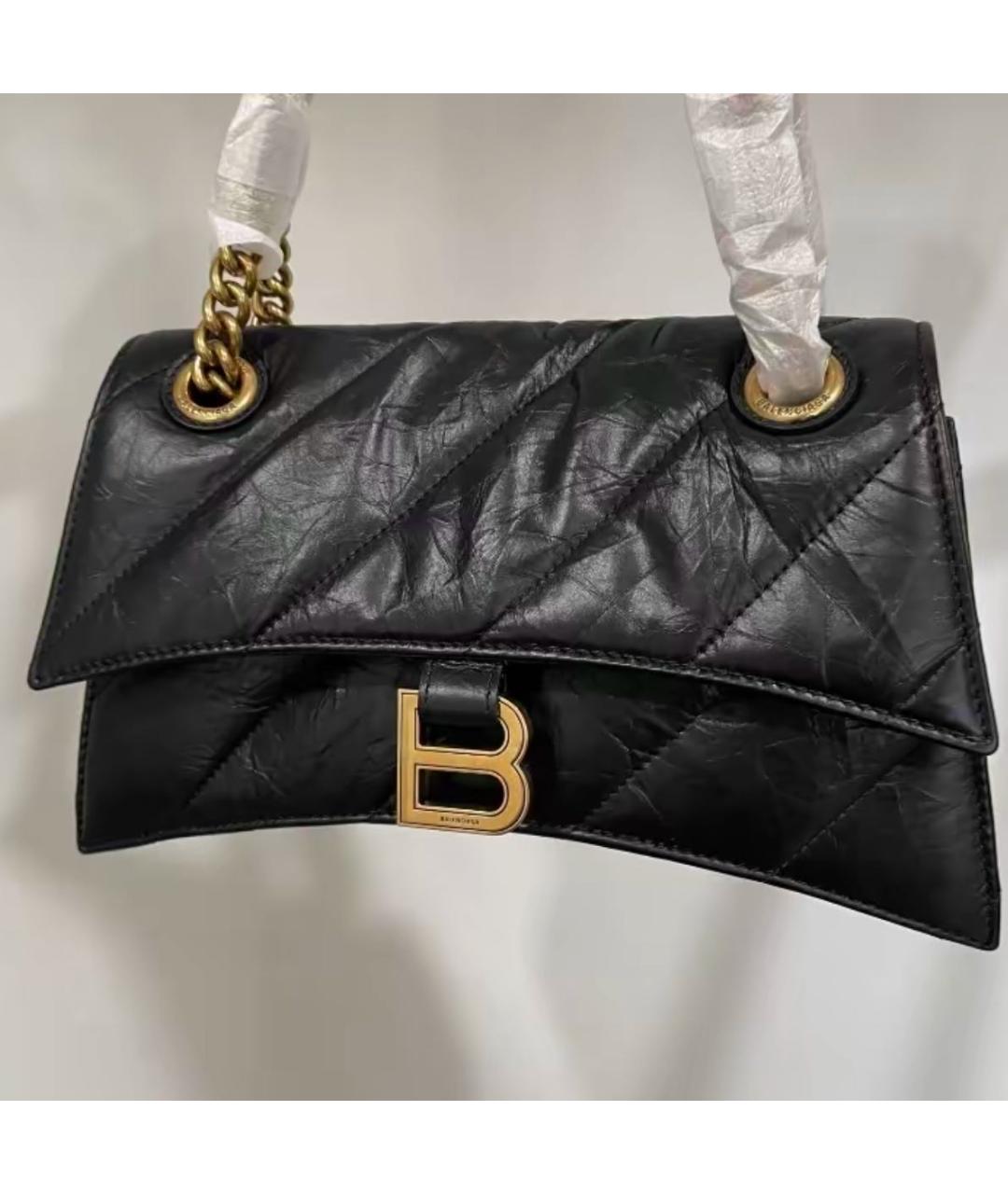 BALENCIAGA Черная кожаная сумка через плечо, фото 4