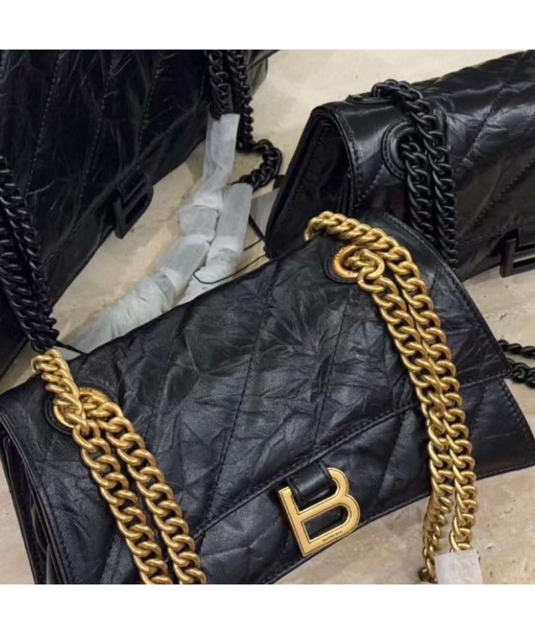 BALENCIAGA Черная кожаная сумка через плечо, фото 3