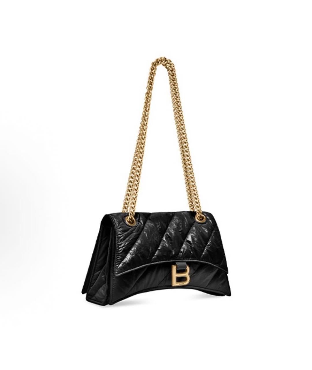 BALENCIAGA Черная кожаная сумка через плечо, фото 2