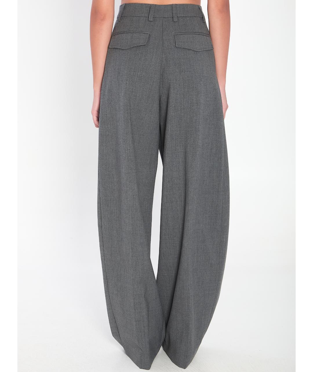 THE LATEST Серые полиэстеровые прямые брюки, фото 4