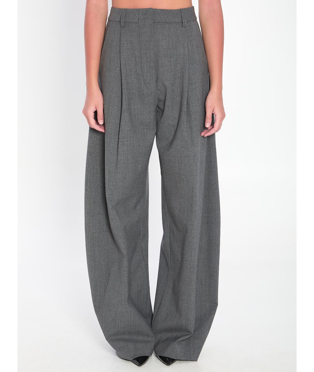 THE LATEST Серые полиэстеровые прямые брюки, фото 5