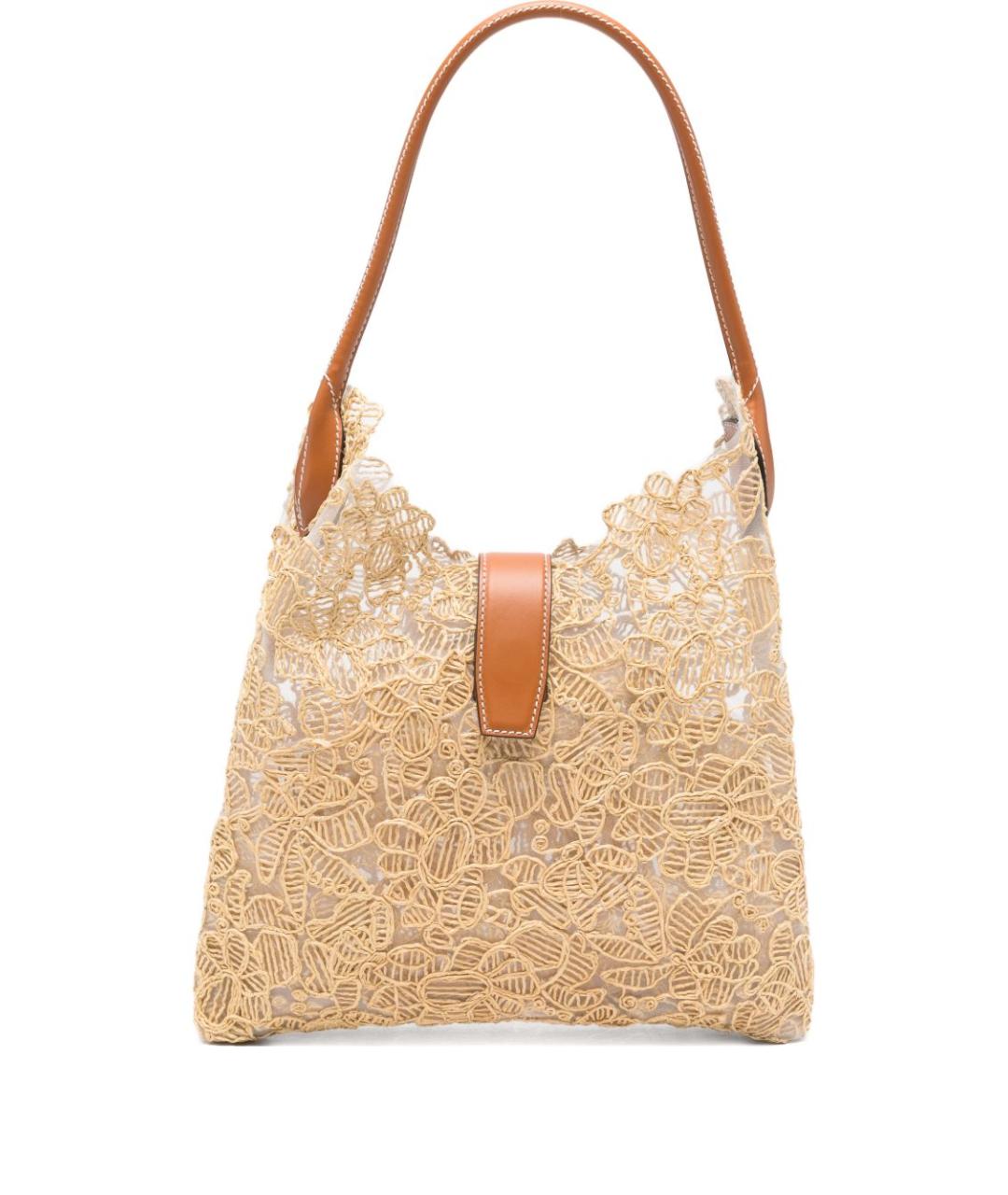 ERMANNO SCERVINO Бежевая пелетеная сумка тоут, фото 1