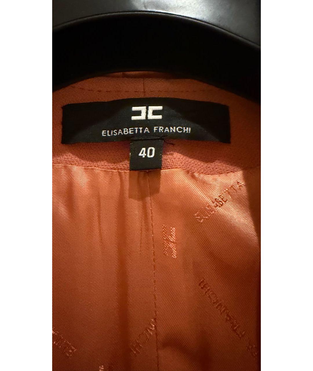 ELISABETTA FRANCHI Коралловый тренч/плащ, фото 3