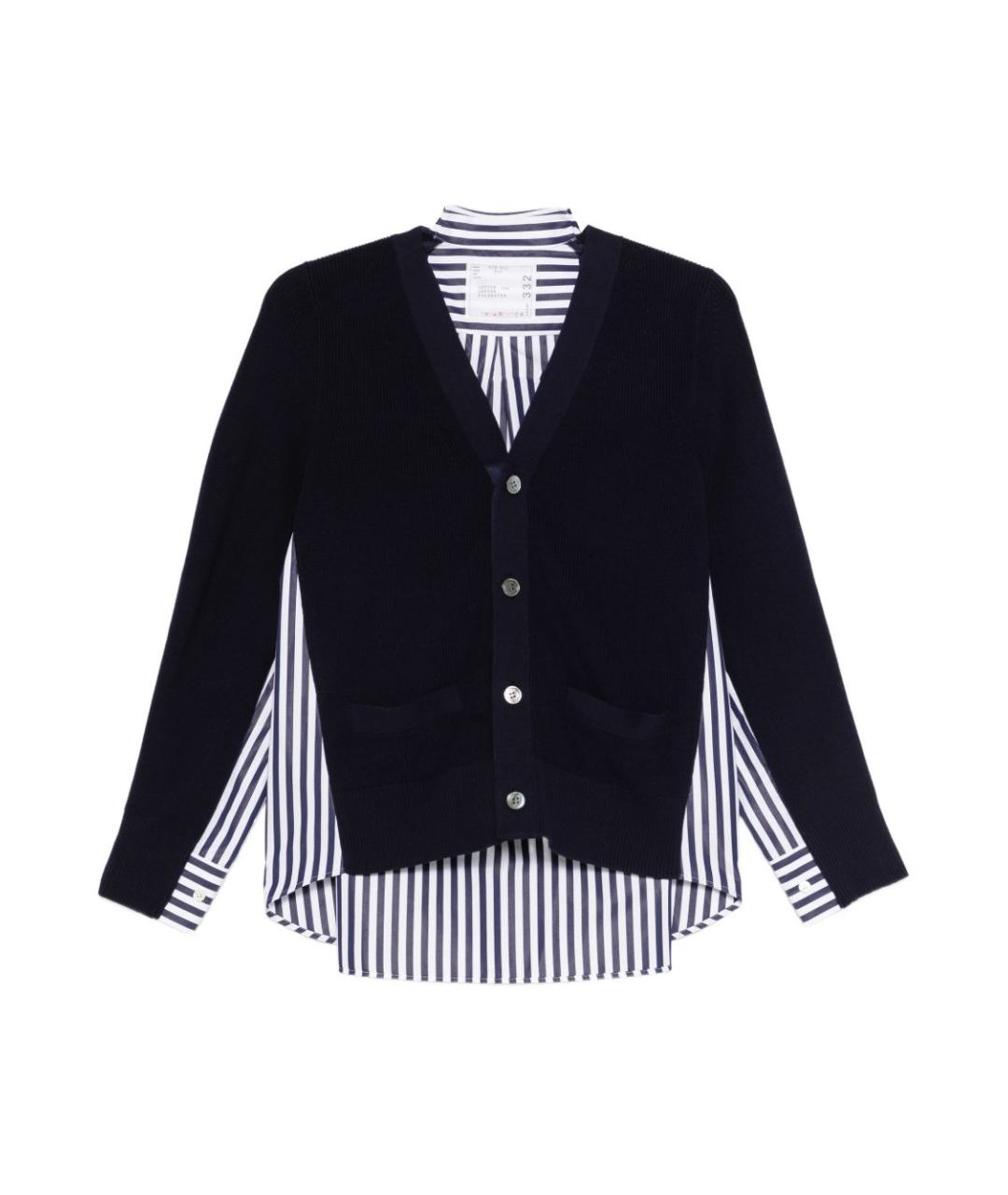 SACAI Синий хлопковый кардиган, фото 1