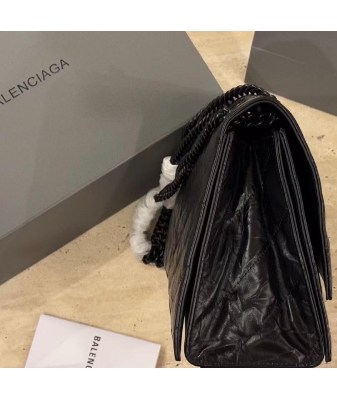 BALENCIAGA Черная кожаная сумка через плечо, фото 4