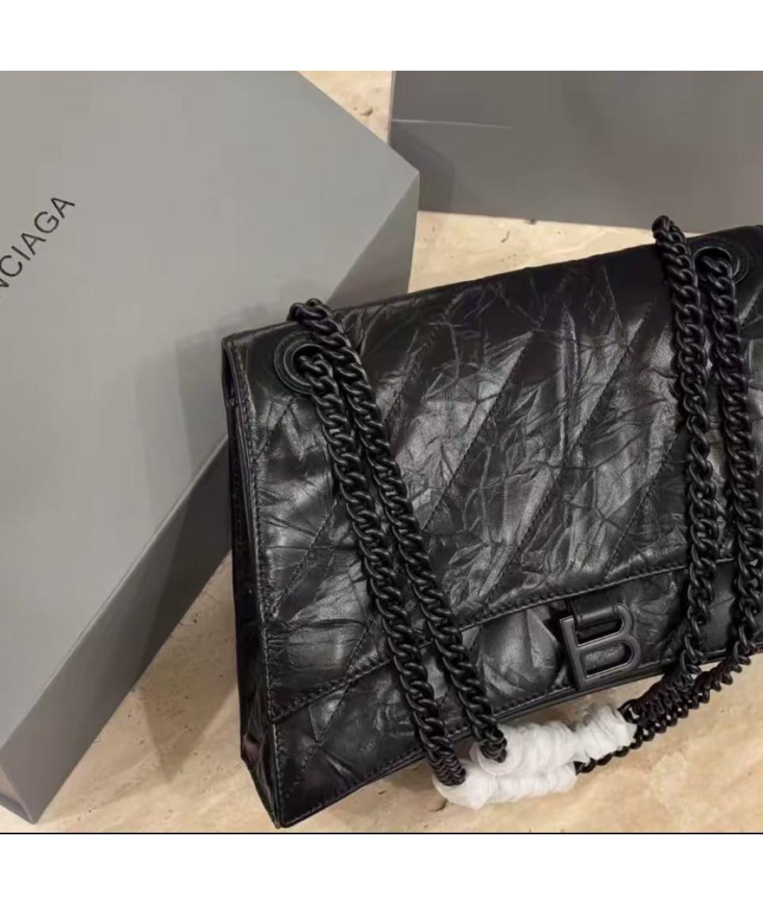 BALENCIAGA Черная кожаная сумка через плечо, фото 3