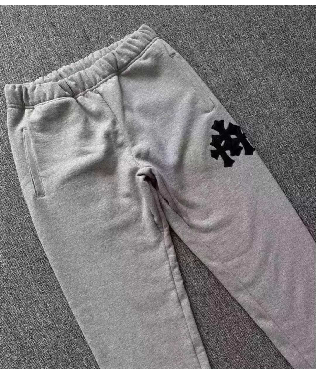 CHROME HEARTS Серые хлопковые повседневные брюки, фото 3