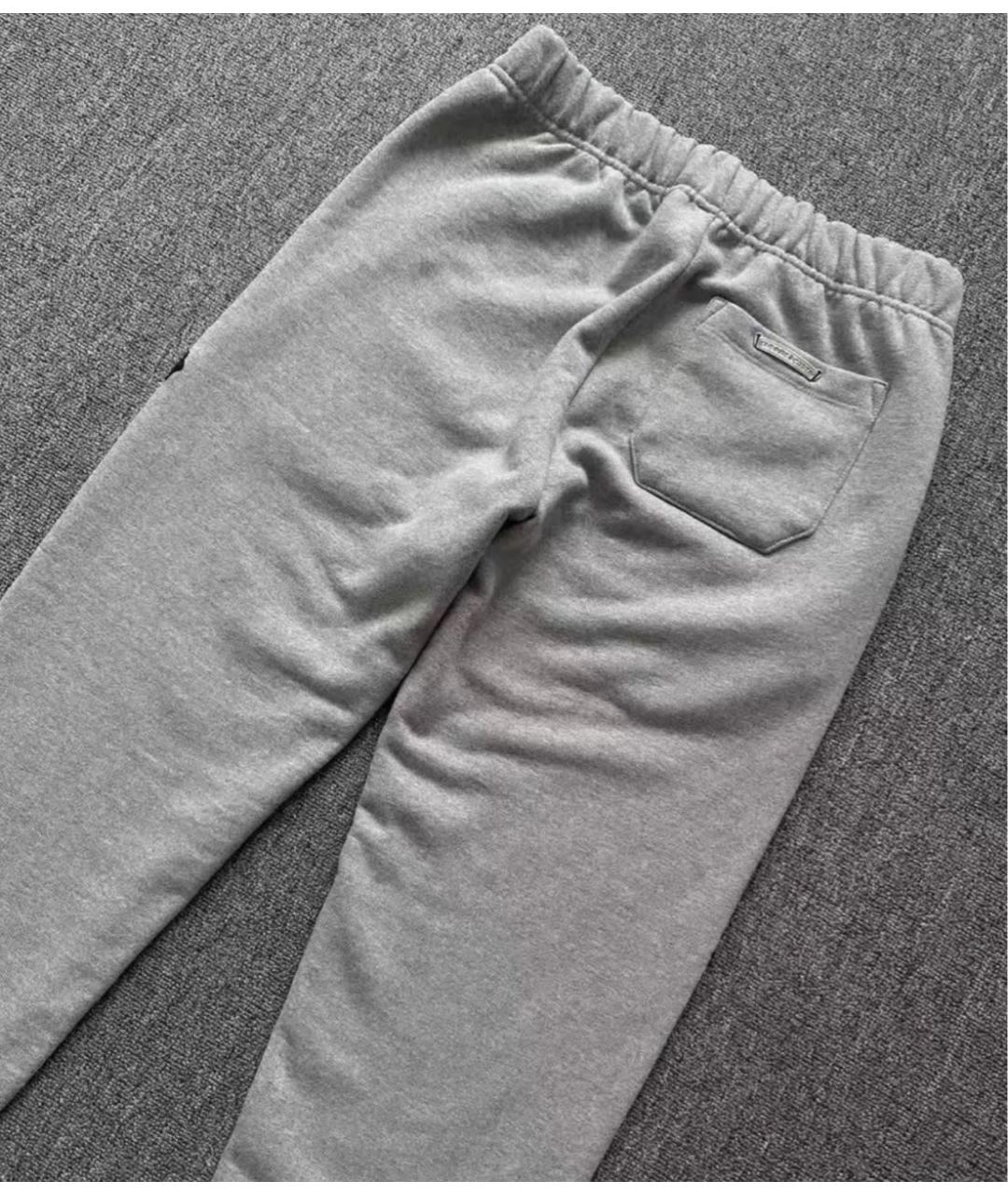CHROME HEARTS Серые хлопковые повседневные брюки, фото 4
