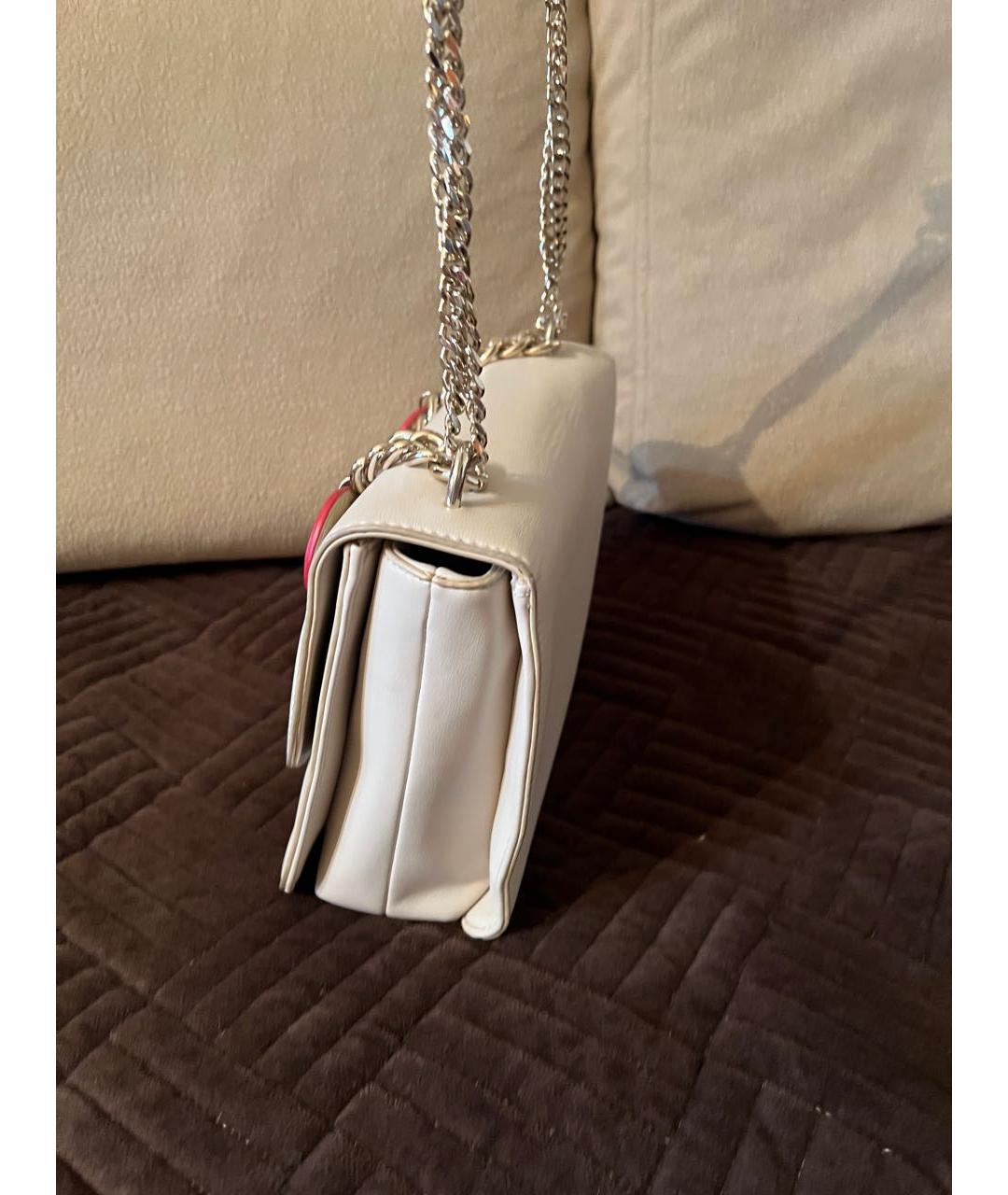 LOVE MOSCHINO Бежевая кожаная сумка через плечо, фото 8