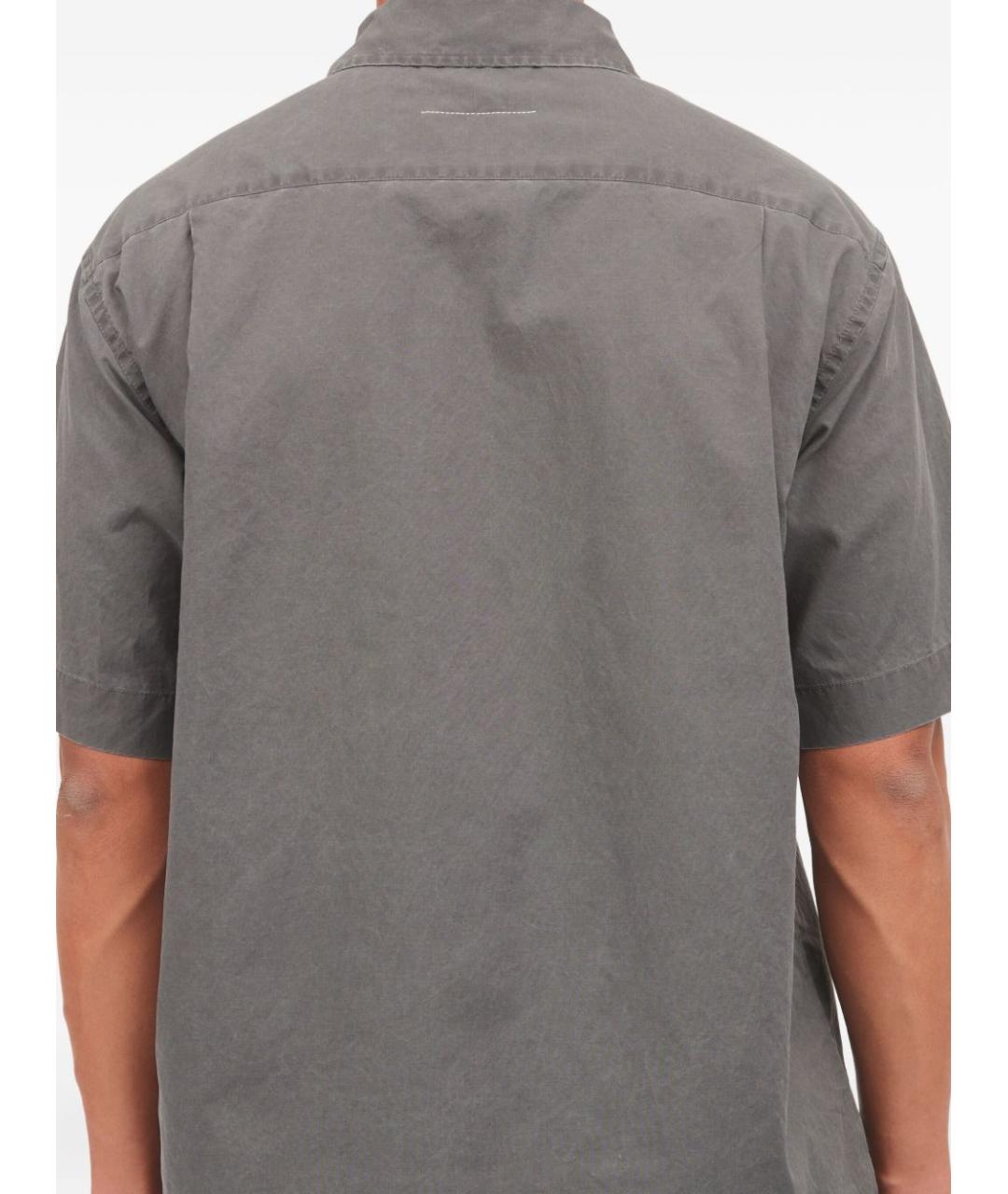 MM6 MAISON MARGIELA Серая хлопковая кэжуал рубашка, фото 4