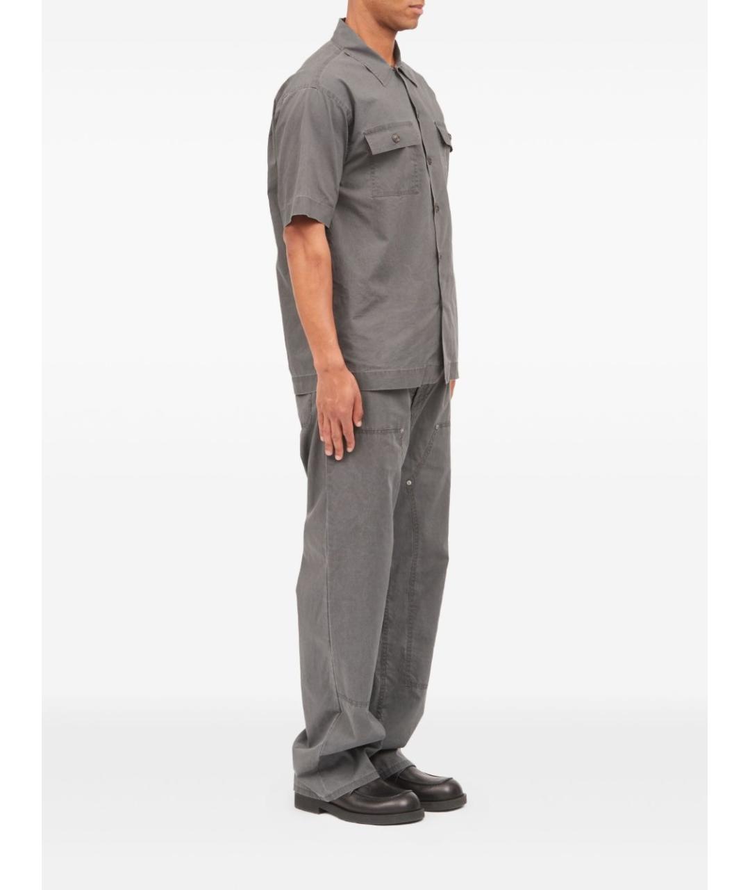 MM6 MAISON MARGIELA Серая хлопковая кэжуал рубашка, фото 2