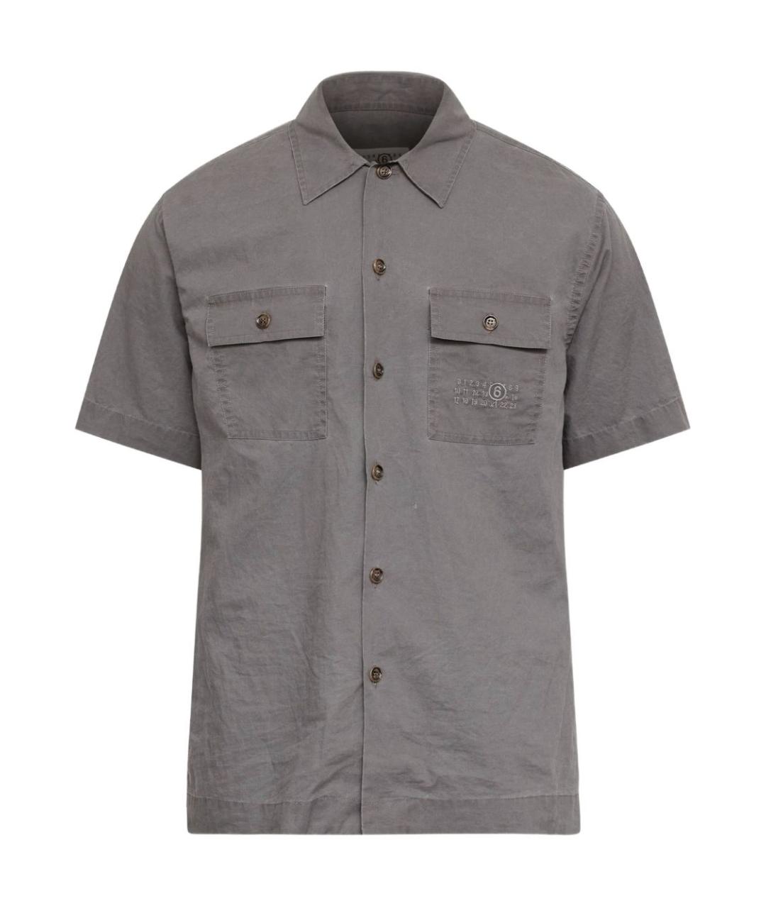 MM6 MAISON MARGIELA Серая хлопковая кэжуал рубашка, фото 1